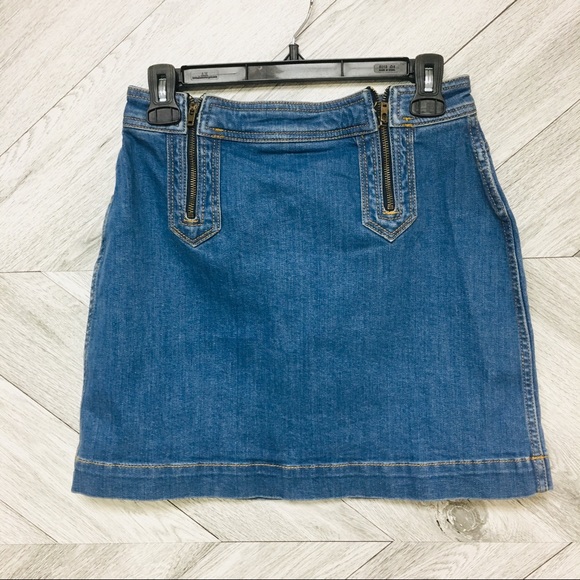 Anthropologie Dresses & Skirts - Anthropologie | Pilcro Mini Denim Double Zip Skirt